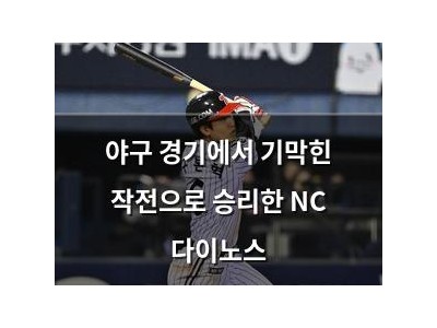 야구 경기에서 기막힌 작전으로 승리한 NC 다이노스