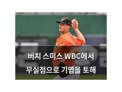 버치 스미스 WBC에서 무실점으로 기염을 토해
