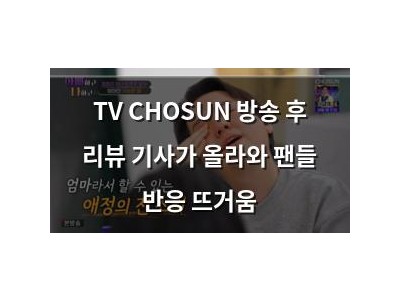 TV CHOSUN 방송 후 리뷰 기사가 올라와 팬들 반응 뜨거움