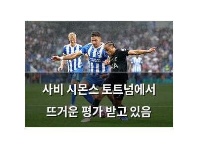 사비 시몬스 토트넘에서 뜨거운 평가 받고 있음