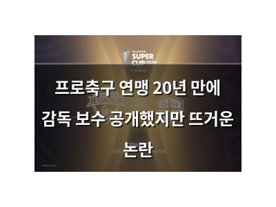 프로축구 연맹 20년 만에 감독 보수 공개했지만 뜨거운 논란