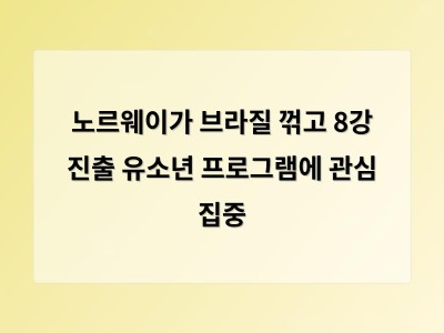 노르웨이 축구의 성공 비결은 유소년 시스템과 체계적인 관리에 있었다