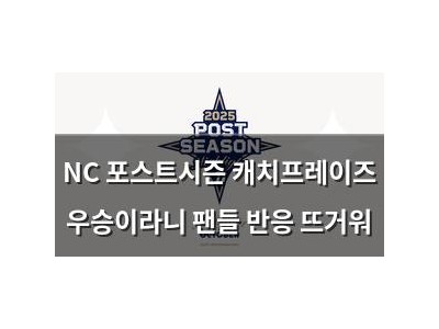 NC 포스트시즌 캐치프레이즈 우승이라니 팬들 반응 뜨거워
